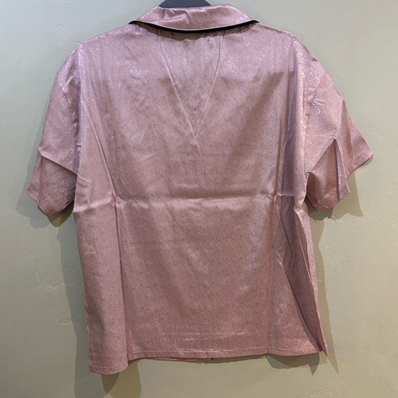 BCBGMAXAZRIA Shimmering Pink Satin Pajama Set Women’s Size Large - Picture 7 of 9